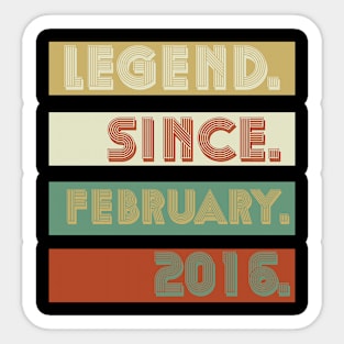 8 Year Old Funny Legend Since February 2016 8th Sticker